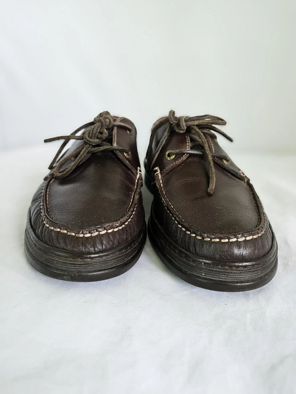 Bally of Switzerland Brown Leather Boat Shoes Deck Moccasins Plume Style